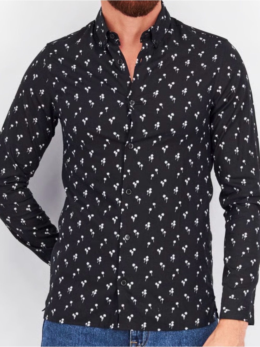 NWT The Kooples Miami Palm Trees Button Up Shirt Large Relaxed Fit